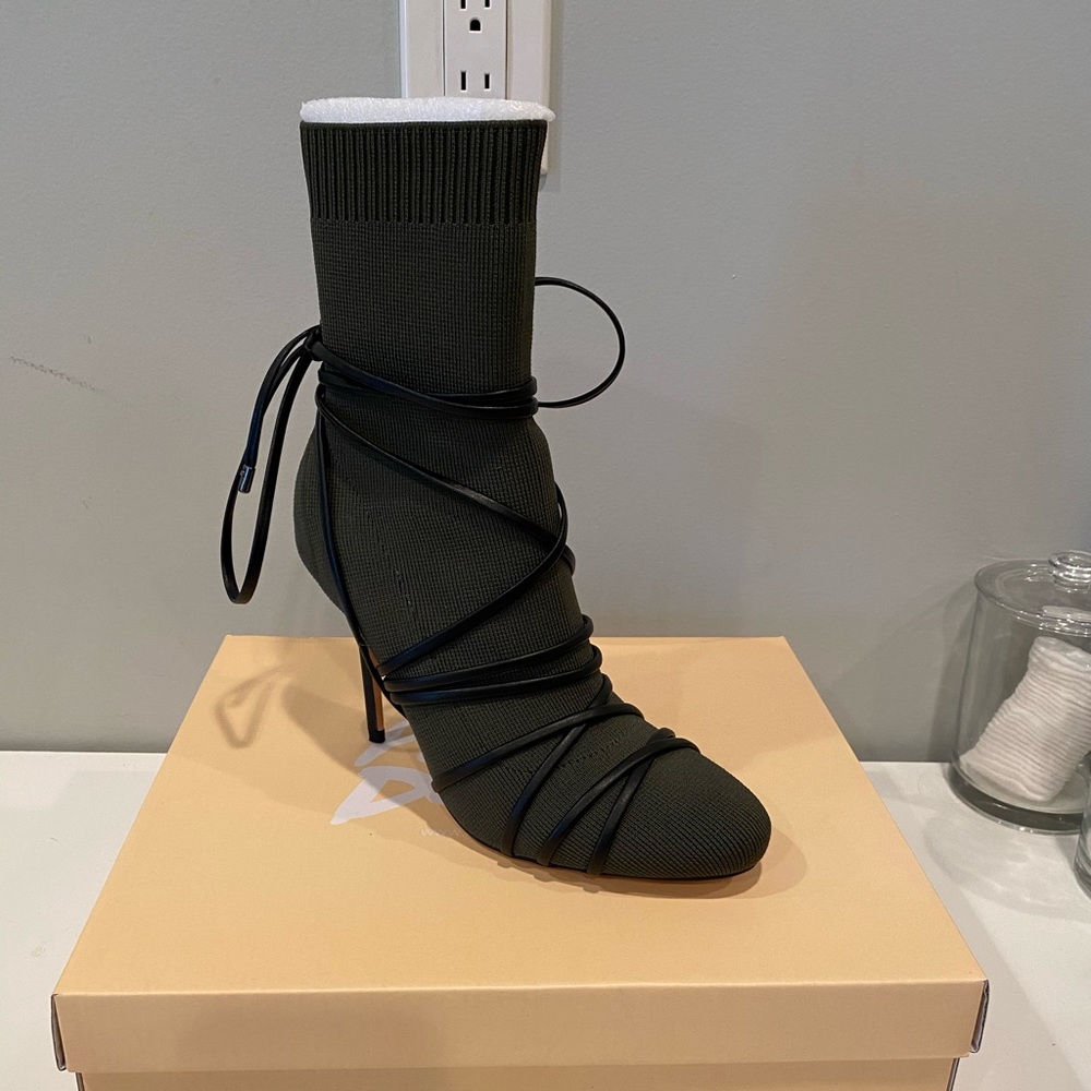 NWT Public Desire arm green sock boot